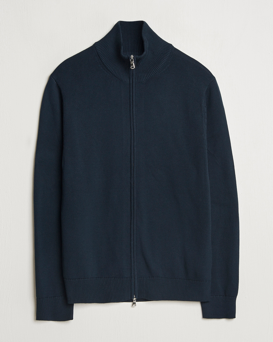 Homme | Pulls Et Tricots | J.Lindeberg | Alexis Full Zip Cotton Cardigan Navy