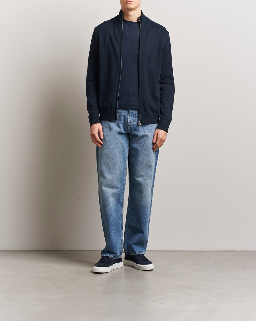 Homme | Pulls Et Tricots | J.Lindeberg | Alexis Full Zip Cotton Cardigan Navy