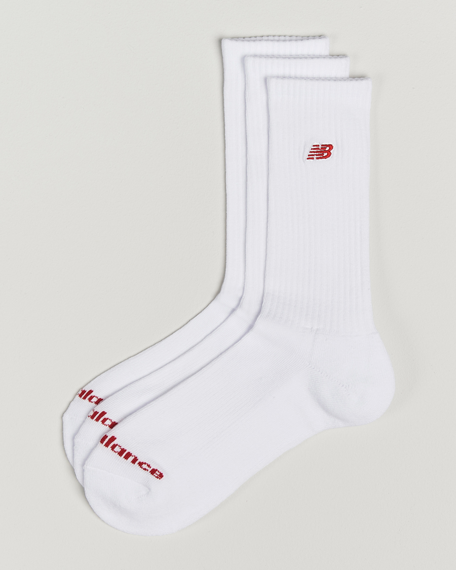 Homme | Sous-Vêtements Et Chaussettes | New Balance | 3-Pack Patch Logo Socks White