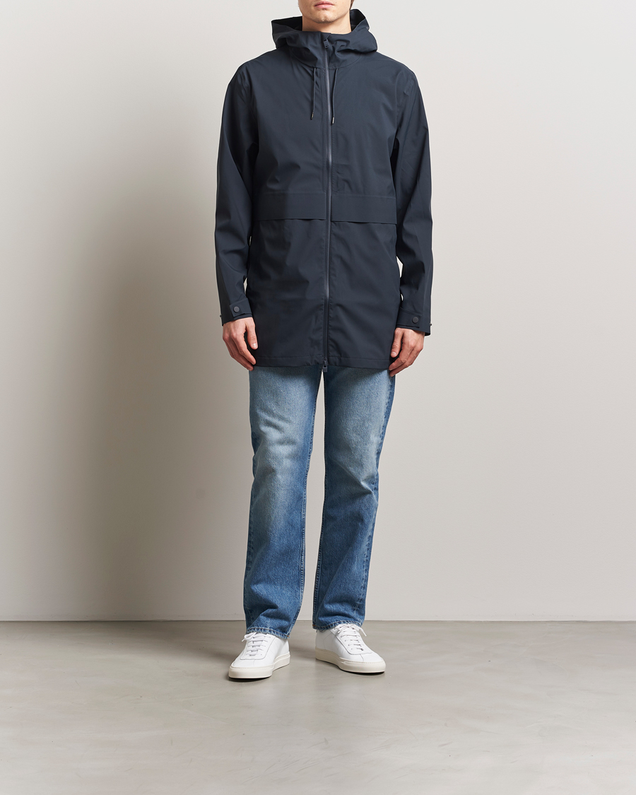 Homme | Manteaux Et Vestes | RAINS | Suva Hooded Waterproof Long Jacket Navy
