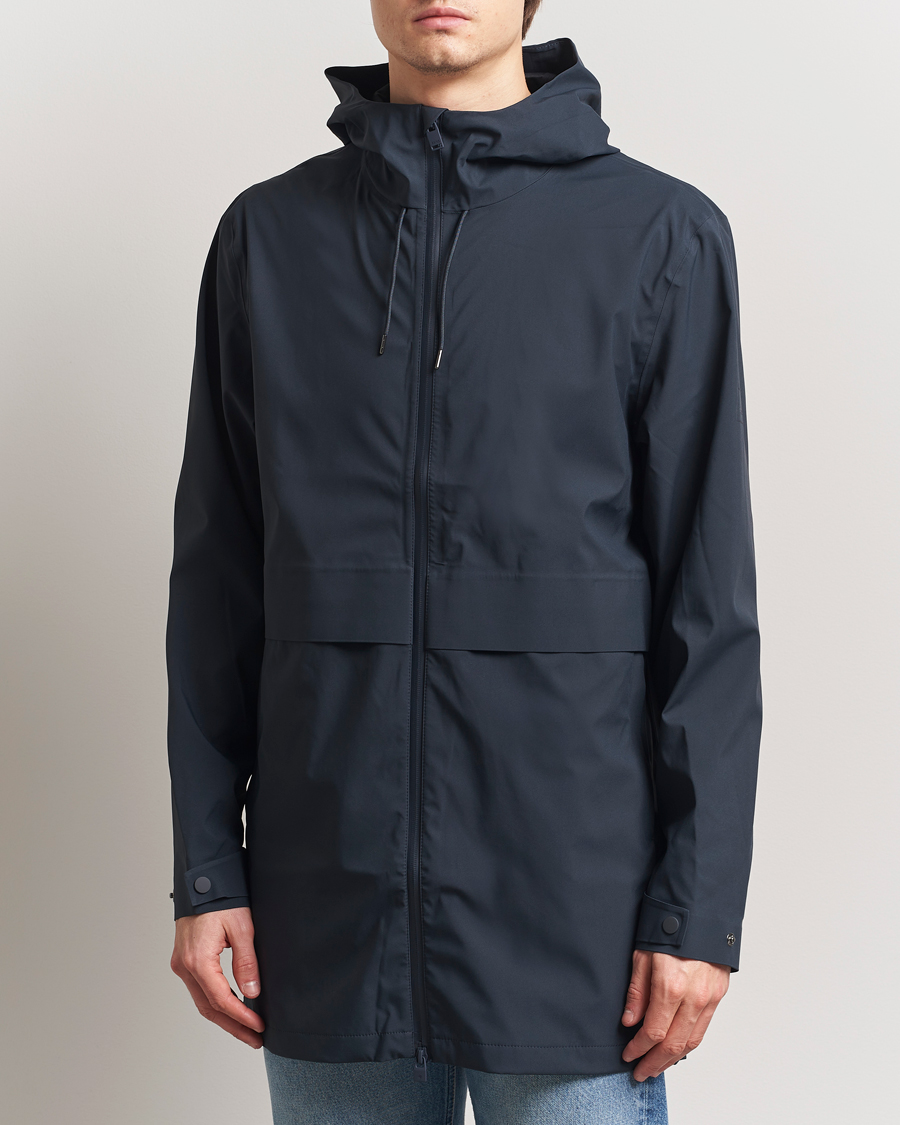 Homme | Manteaux Et Vestes | RAINS | Suva Hooded Waterproof Long Jacket Navy