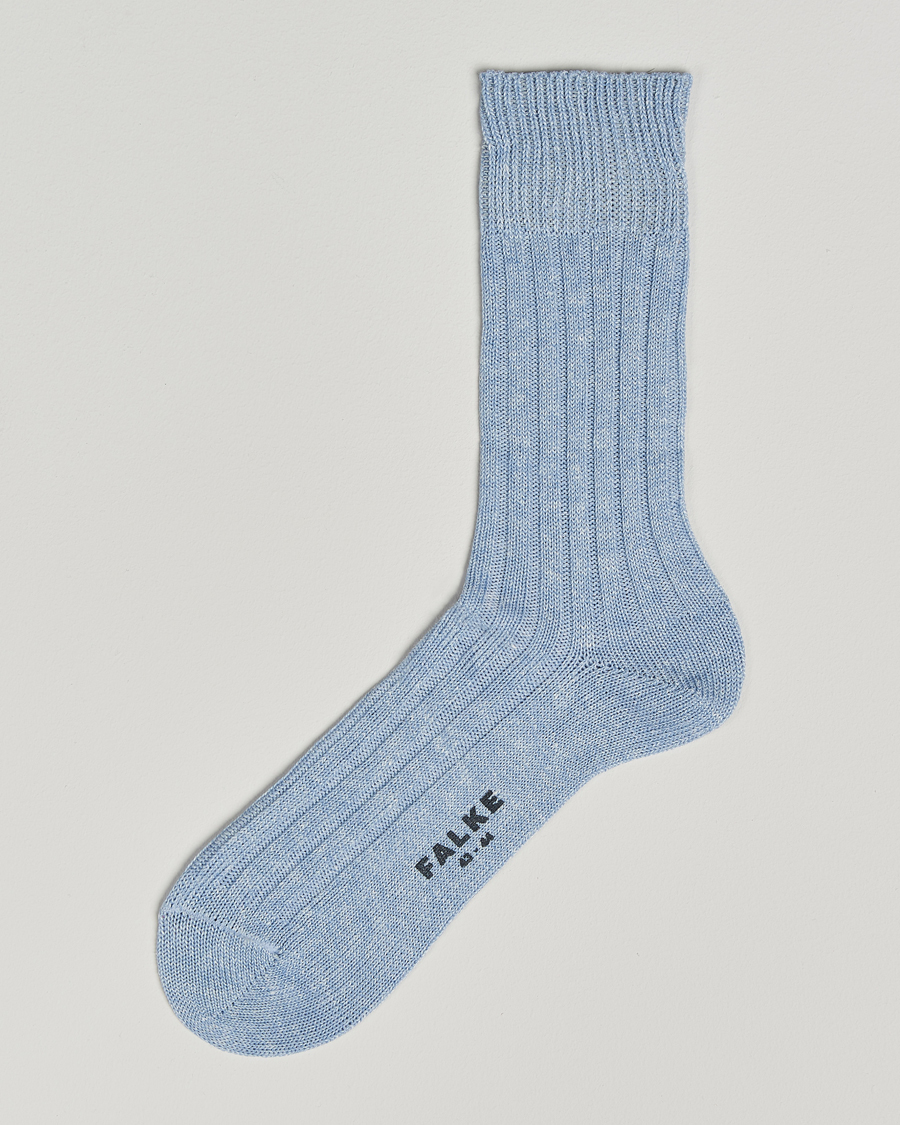 Homme | Sous-Vêtements Et Chaussettes | Falke | Bay Linen/Cotton Rib Sock Dream Blue