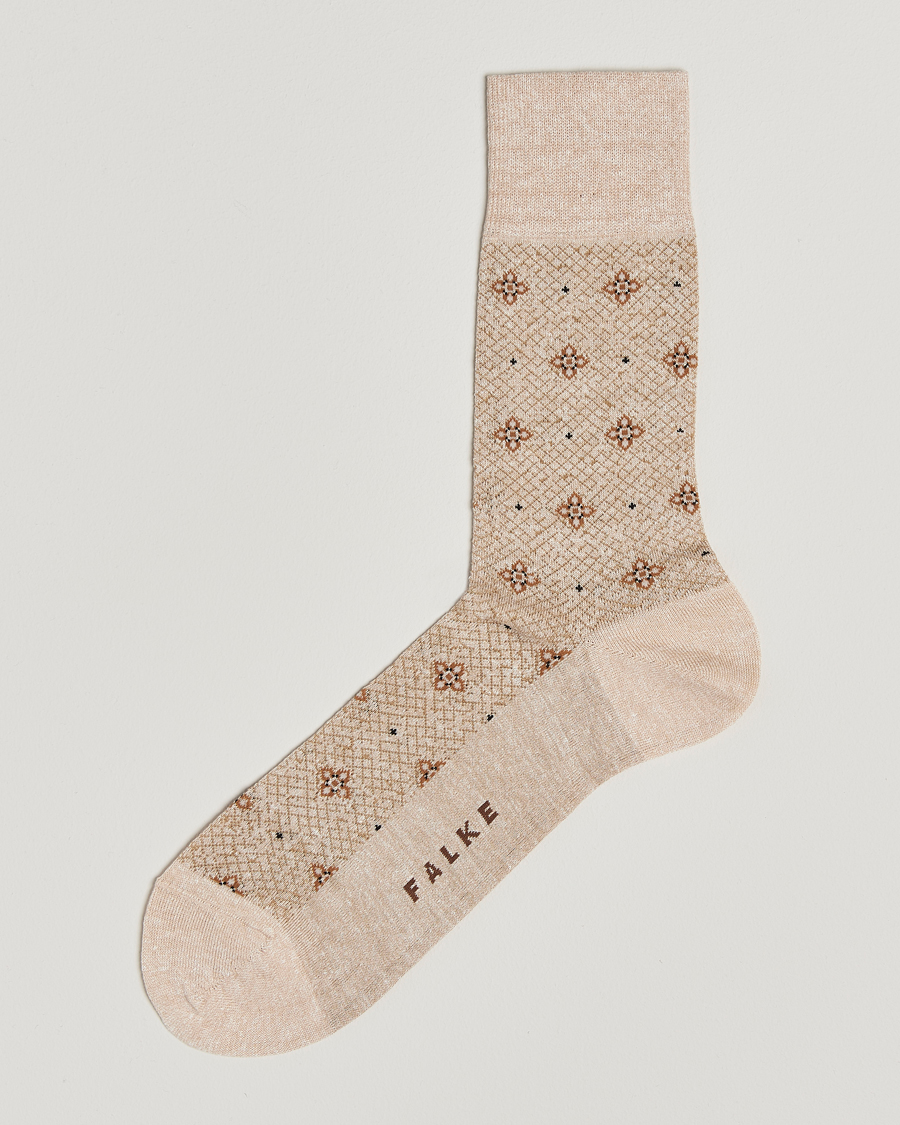 Homme | Sous-Vêtements Et Chaussettes | Falke | Mosaic Linen/Cotton Sock Creme