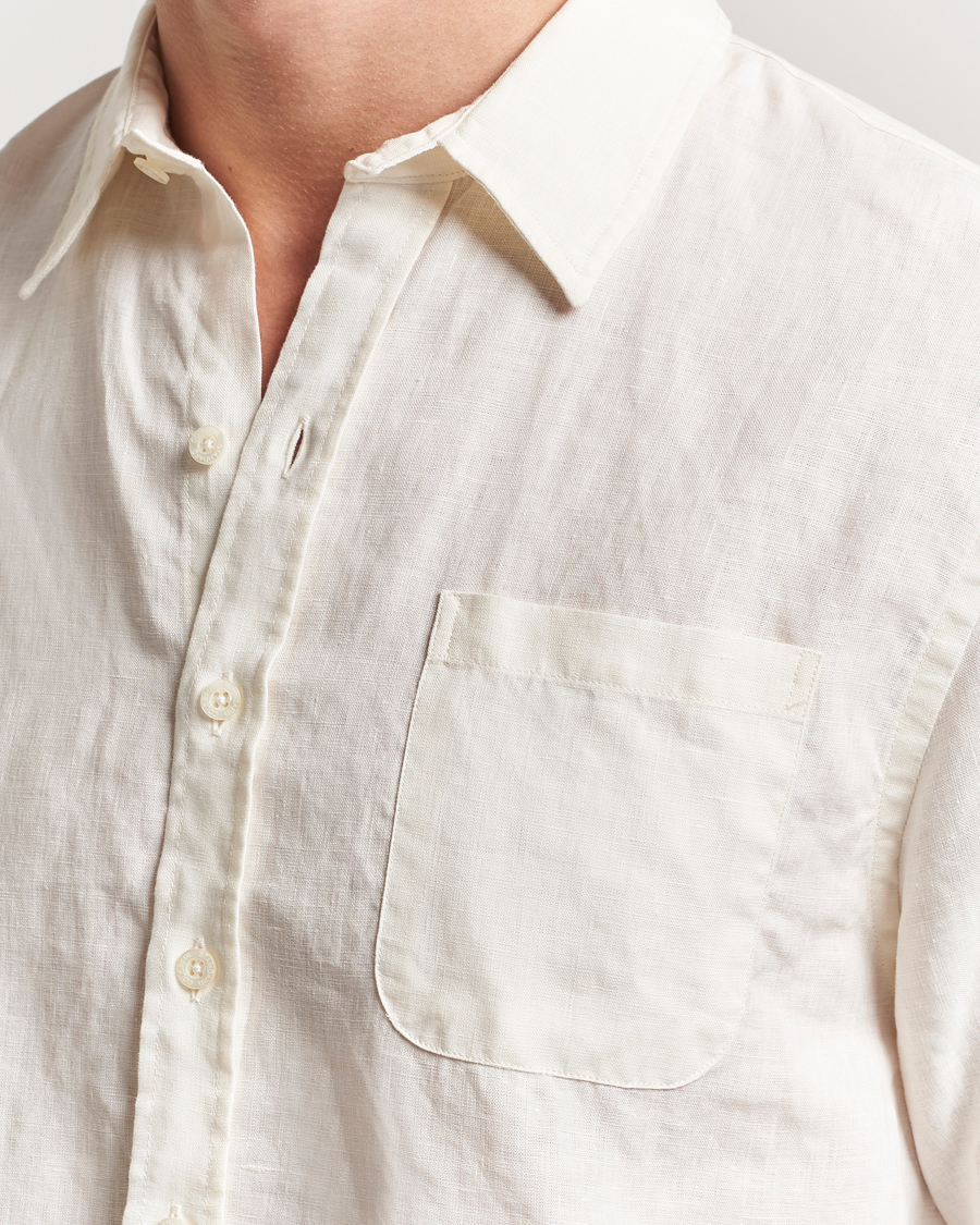 Homme | Chemises | Colorful Standard | Garment Dyed Linen Short Sleeve Shirt Ivory White