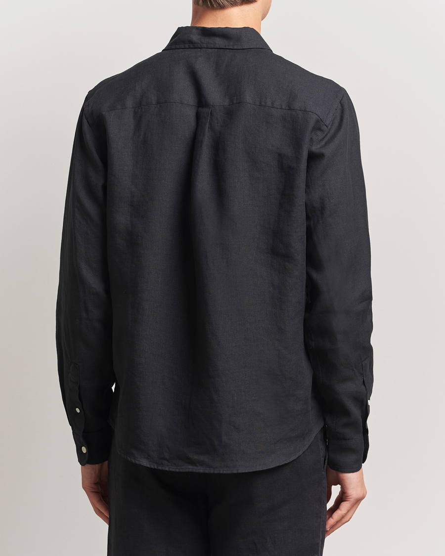 Homme | Chemises | Colorful Standard | Garment Dyed Linen Shirt Deep Black