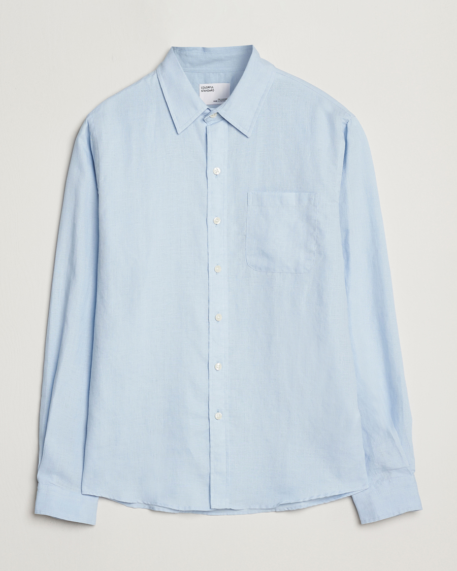 Homme | Chemises | Colorful Standard | Garment Dyed Linen Shirt Polar Blue