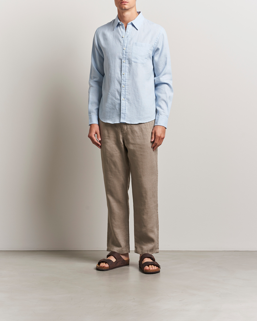Homme | Chemises | Colorful Standard | Garment Dyed Linen Shirt Polar Blue