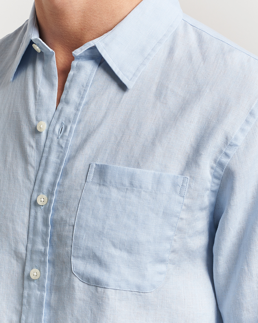 Homme | Chemises | Colorful Standard | Garment Dyed Linen Shirt Polar Blue