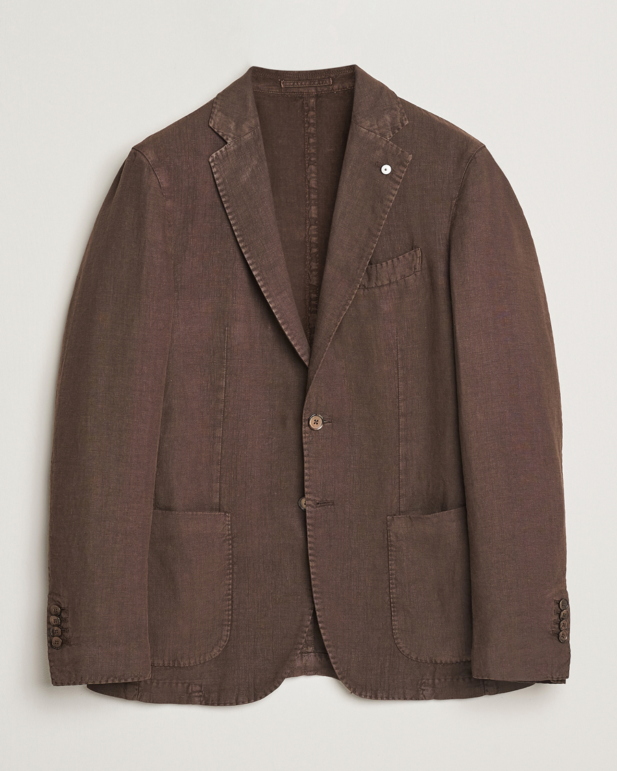 Homme | Blazers | L.B.M. 1911 | Jack Regular Fit Linen Blazer Dark Brown
