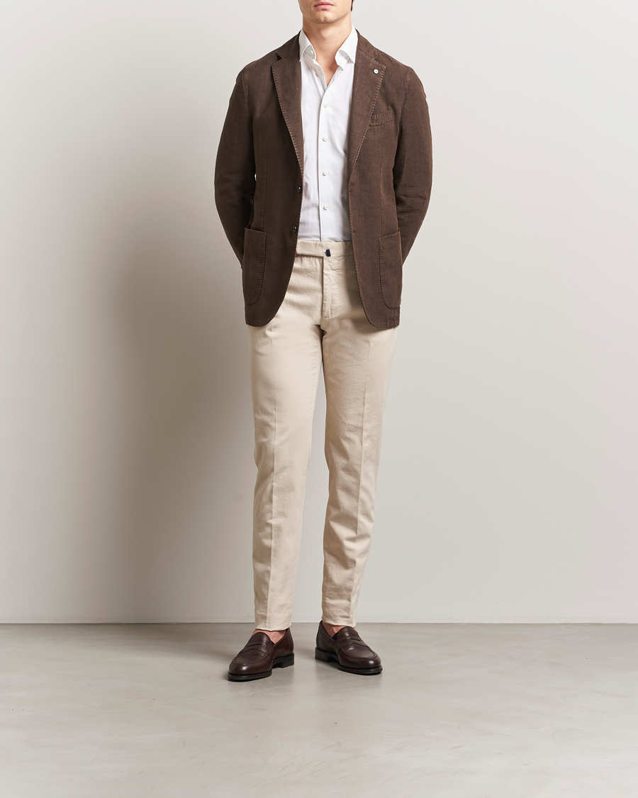 Homme | Blazers | L.B.M. 1911 | Jack Regular Fit Linen Blazer Dark Brown