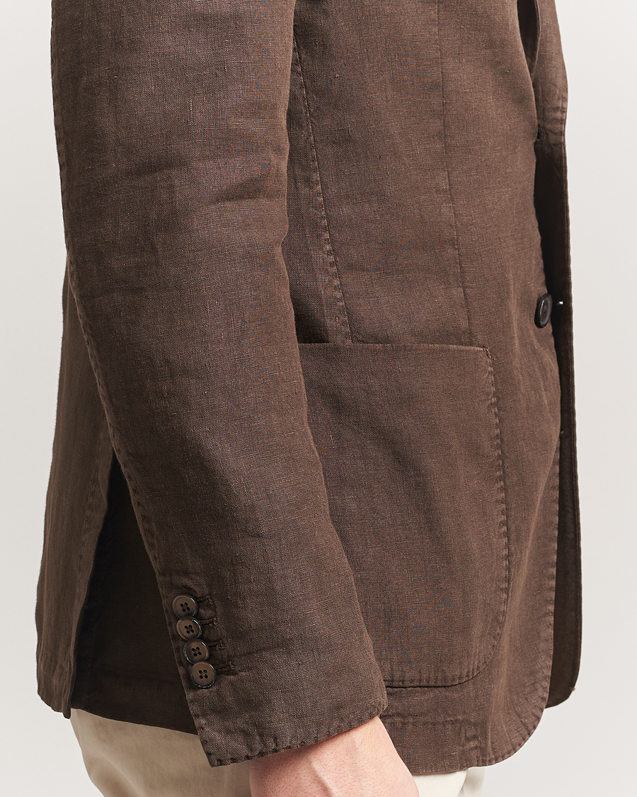 Homme | Blazers | L.B.M. 1911 | Jack Regular Fit Linen Blazer Dark Brown