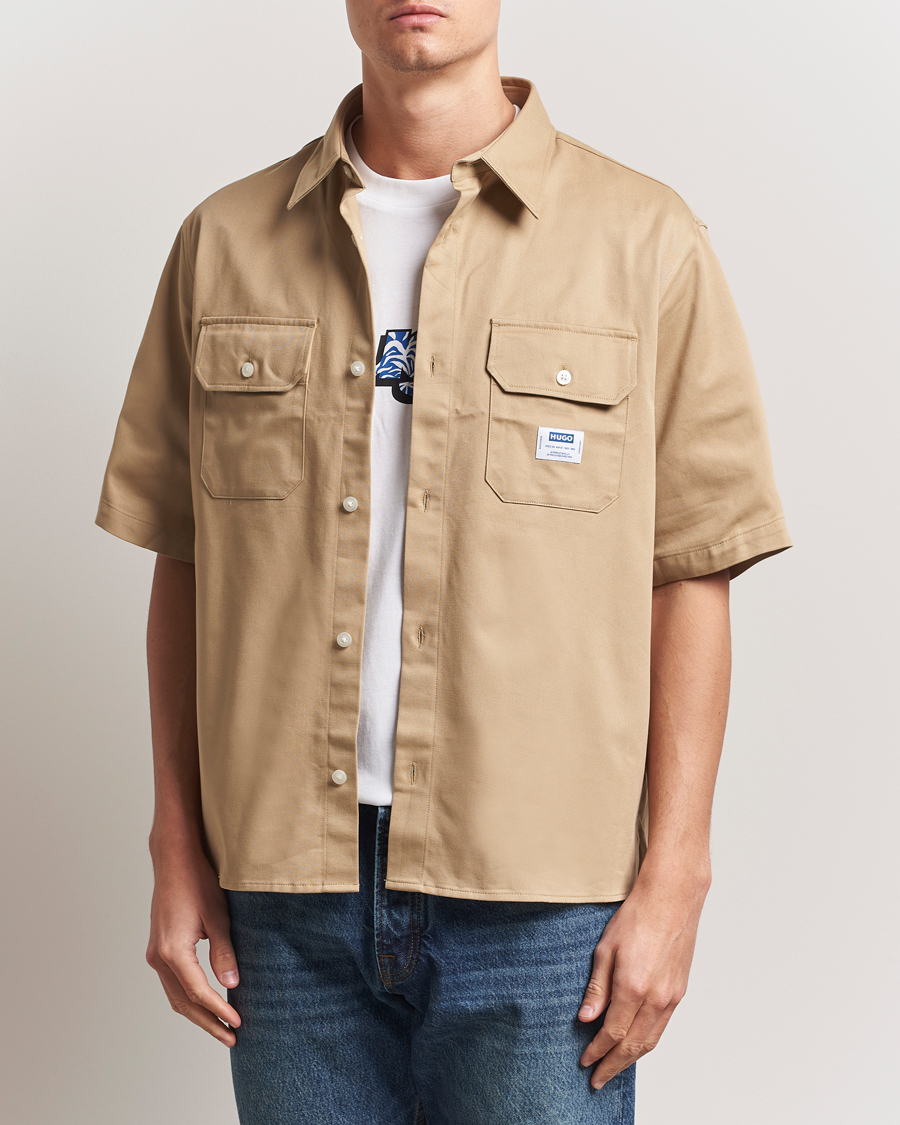 Homme | Chemises | HUGO | Ekyno Short Sleeve Shirt Medium Beige