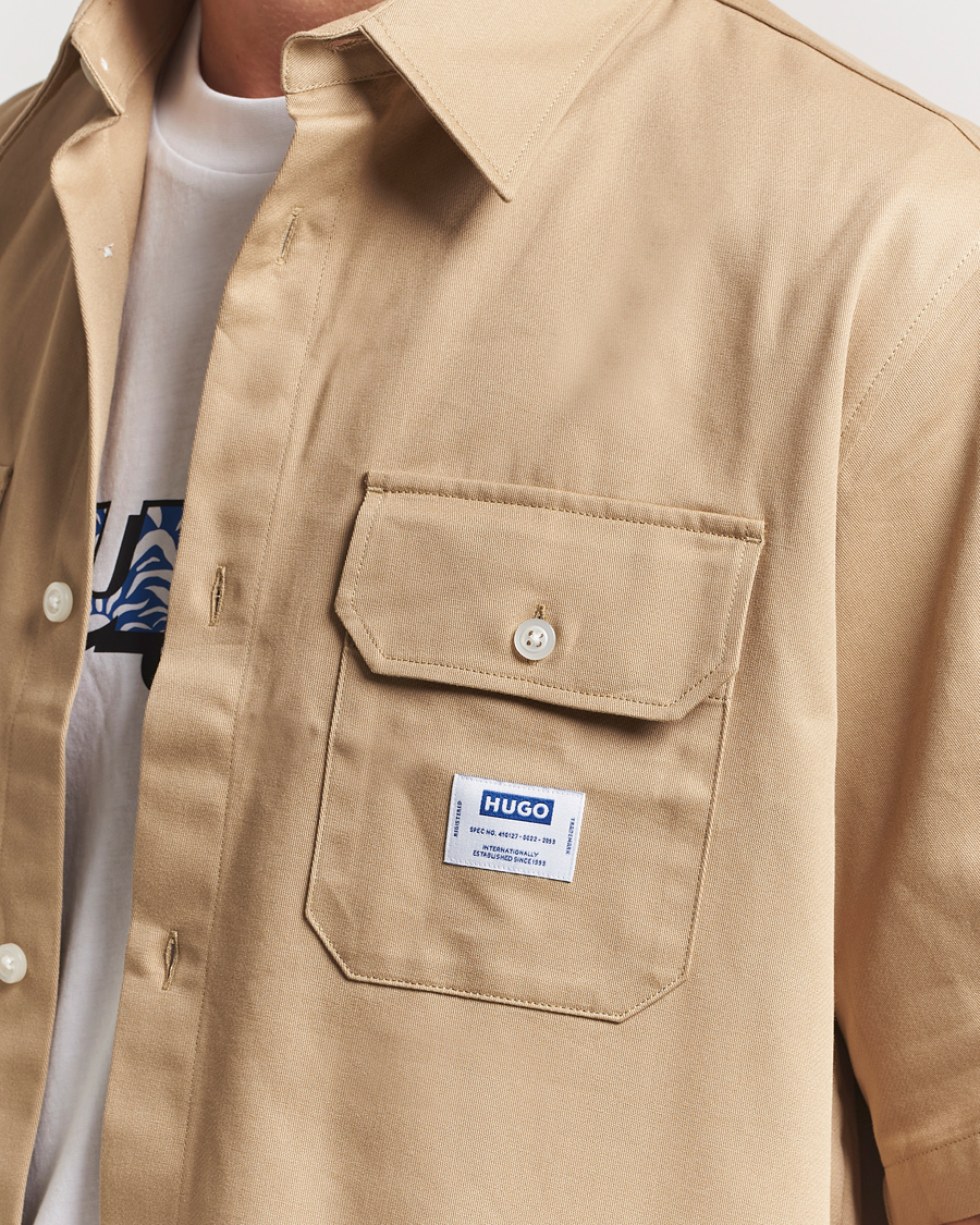 Homme | Chemises | HUGO | Ekyno Short Sleeve Shirt Medium Beige