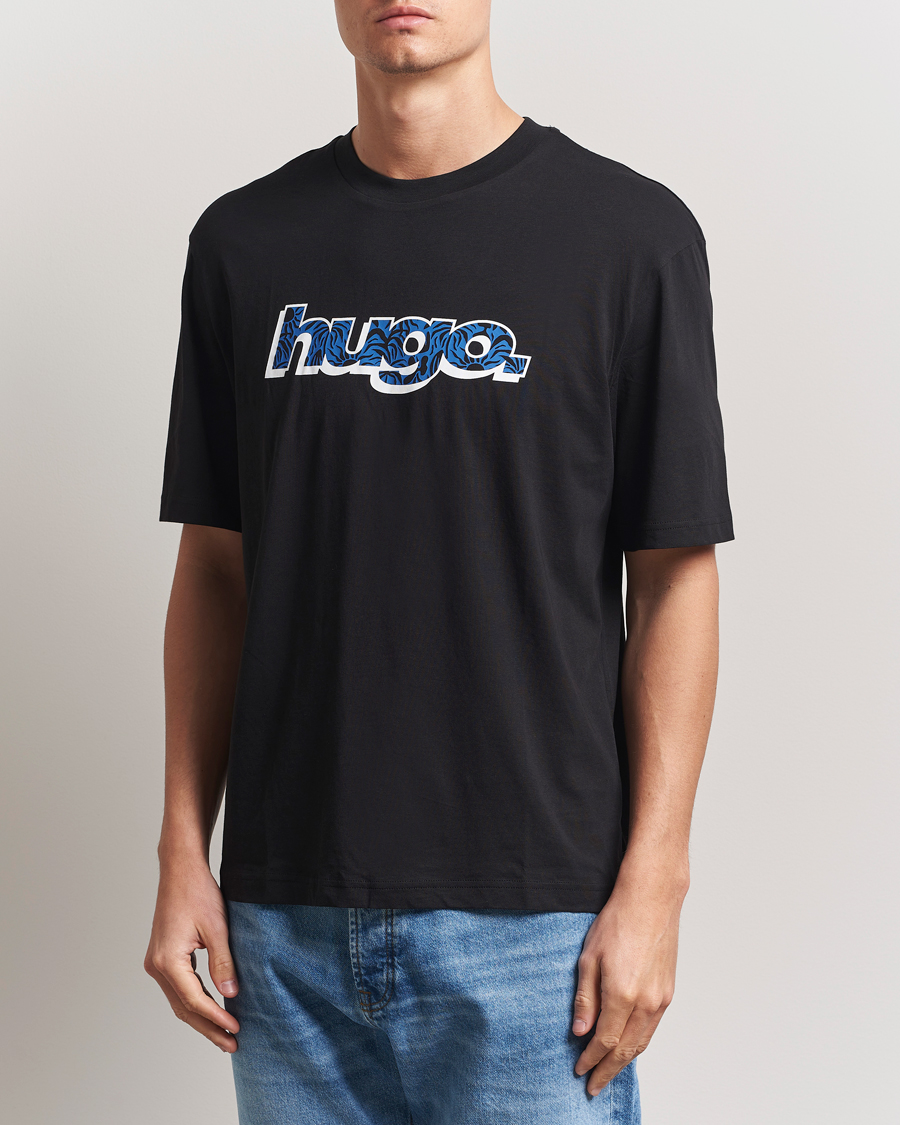 Homme | T-shirts | HUGO | Nugibol 3D Logo Crew Neck T-Shirt Black