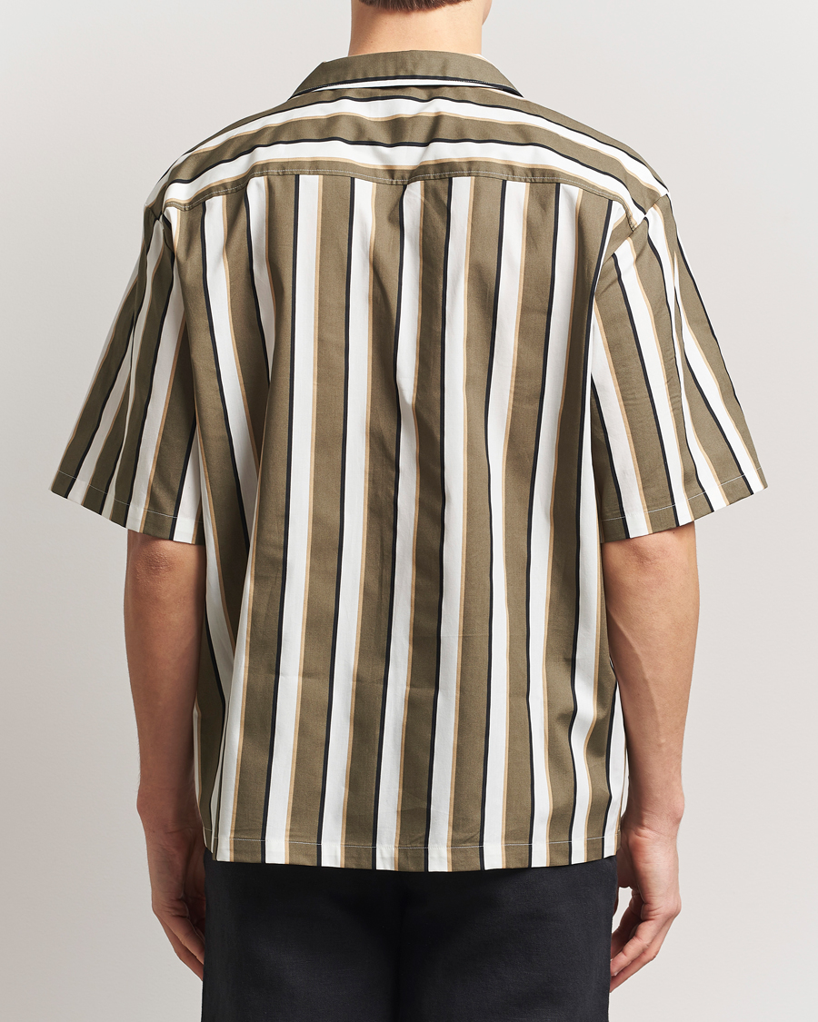 Homme | Chemises | HUGO | Eligino Striped Short Sleeve Shirt Open Green