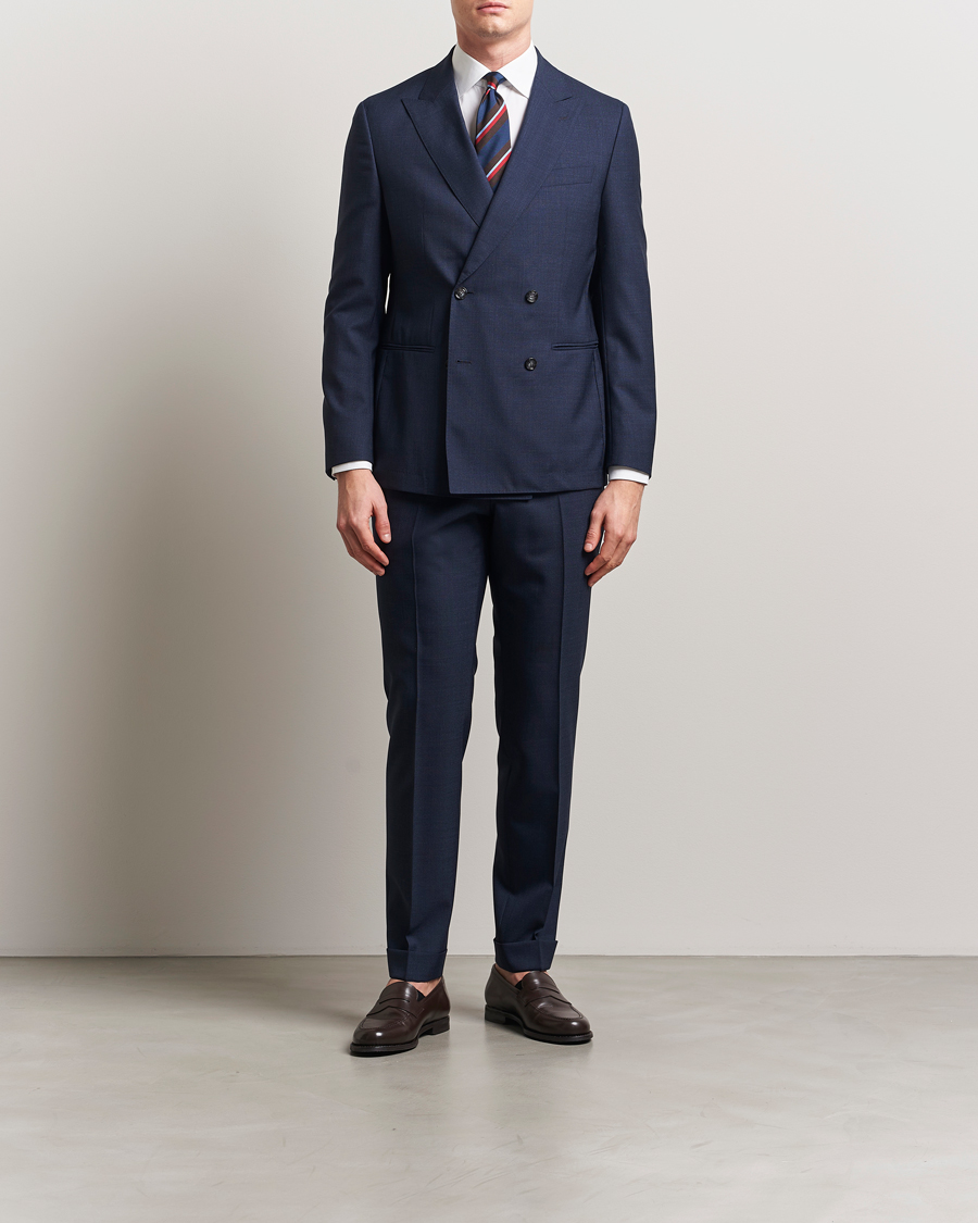 Homme | Costumes | BOSS BLACK | Huge Wool Double Breasted Suit Navy