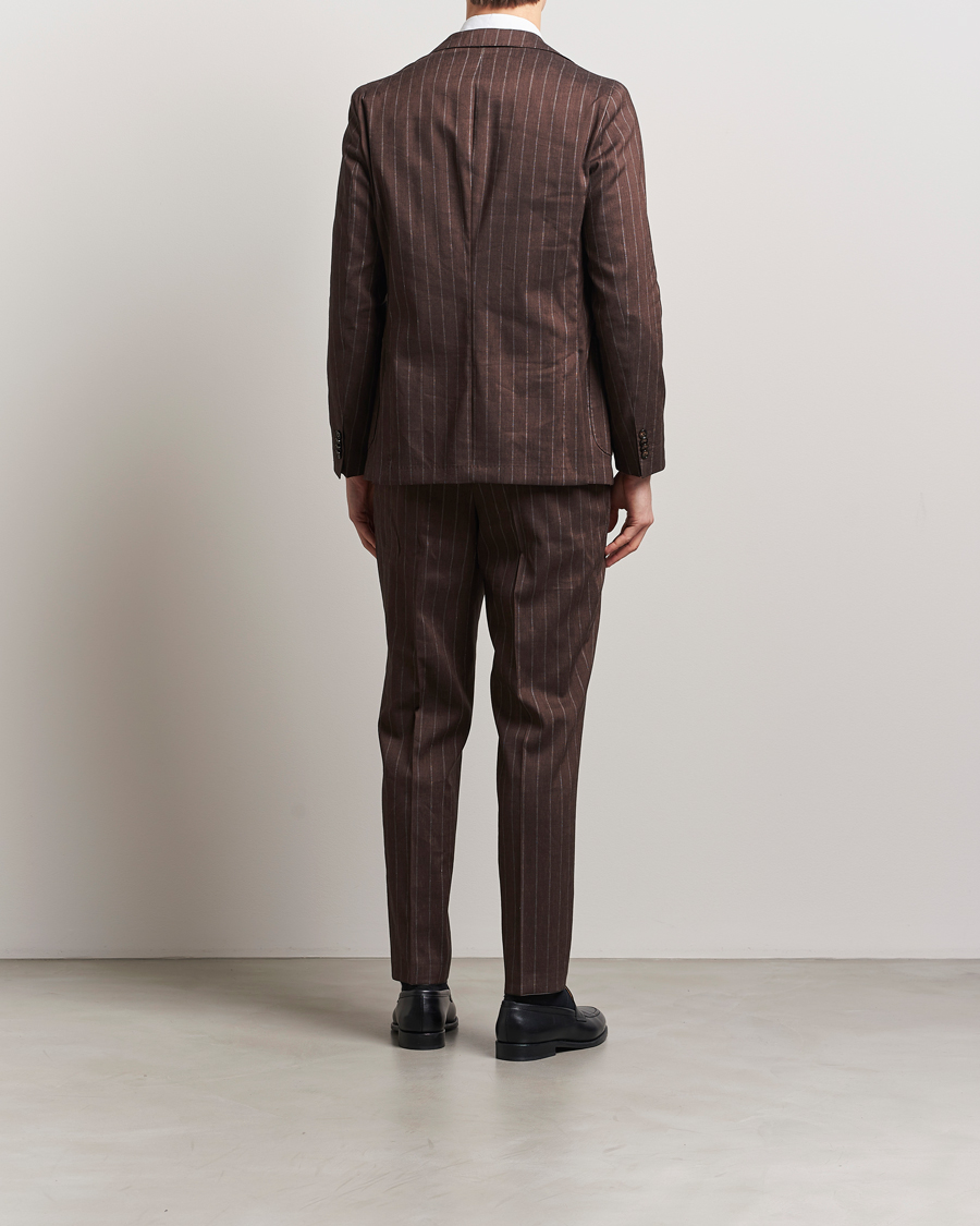 Homme | Costumes | BOSS BLACK | Hanry Wool Pinstriped Suit Dark Brown