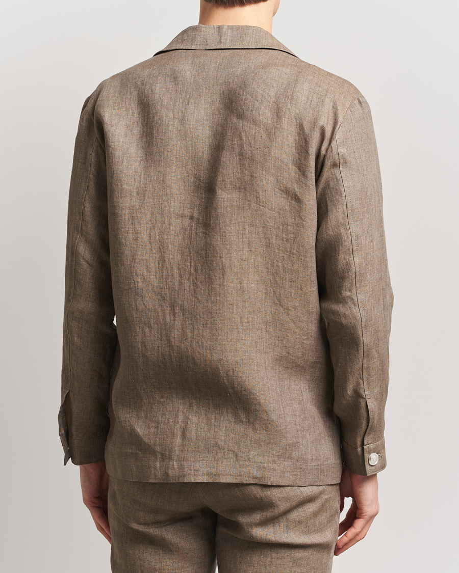 Homme | Manteaux Et Vestes | BOSS BLACK | Carper Linen Shirt Jacket Dark Brown