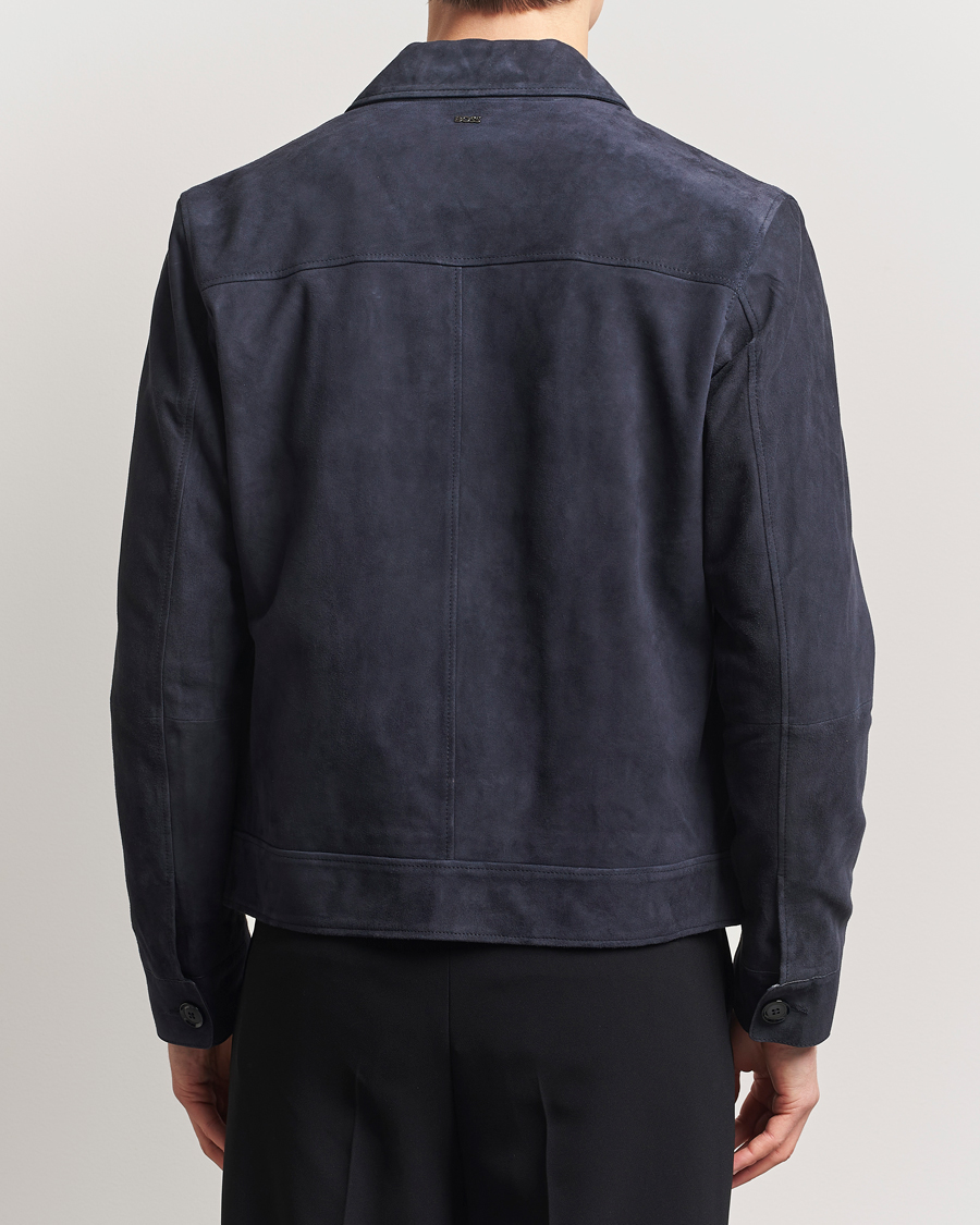 Homme | Manteaux Et Vestes | BOSS BLACK | Malbano Suede Jacket Dark Blue