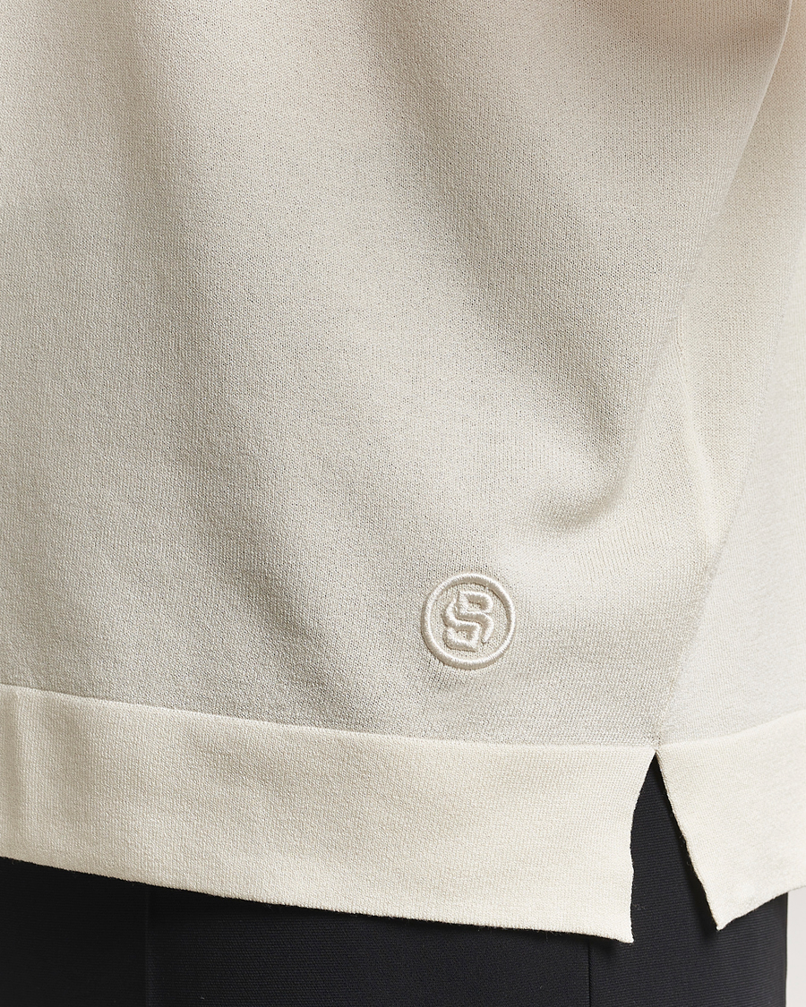 Homme | T-shirts | BOSS BLACK | Jervaiso Cotton/Silk Knitted T-Shirt Open White