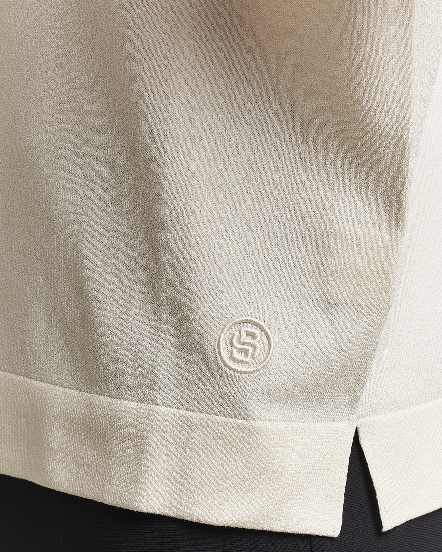 Homme | Polos | BOSS BLACK | Jervasoni Cotton/Silk Knitted Polo Open White