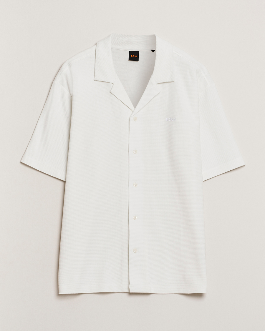 Homme | Chemises | BOSS ORANGE | Waffle Short Sleeve Shirt Natural