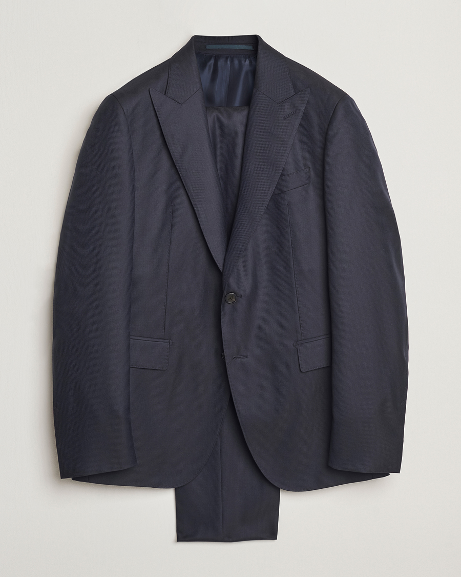 Homme | Costumes | BOSS CAMEL | Harvers Cotton/Silk Suit Dark Blue