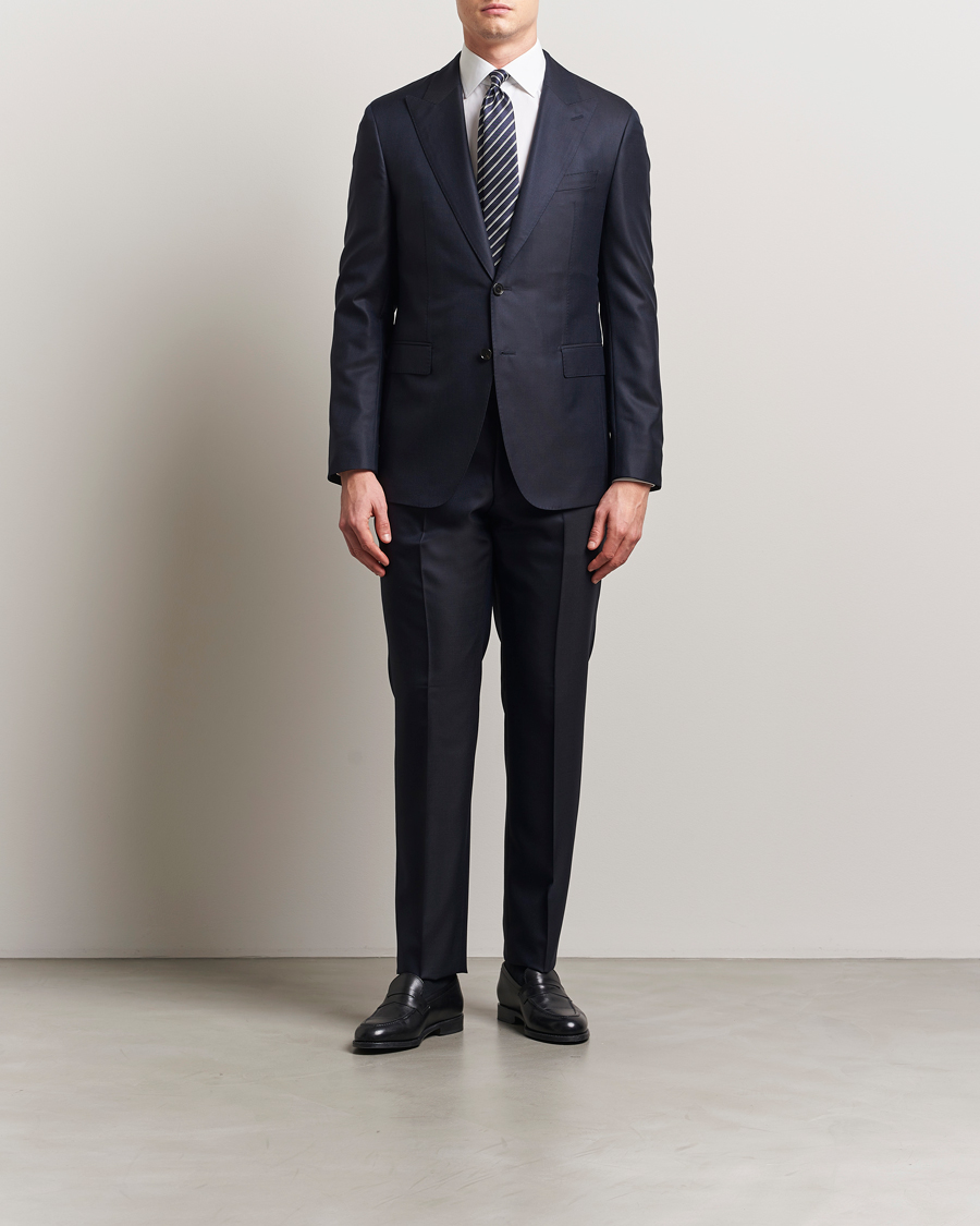 Homme | Costumes | BOSS CAMEL | Harvers Cotton/Silk Suit Dark Blue