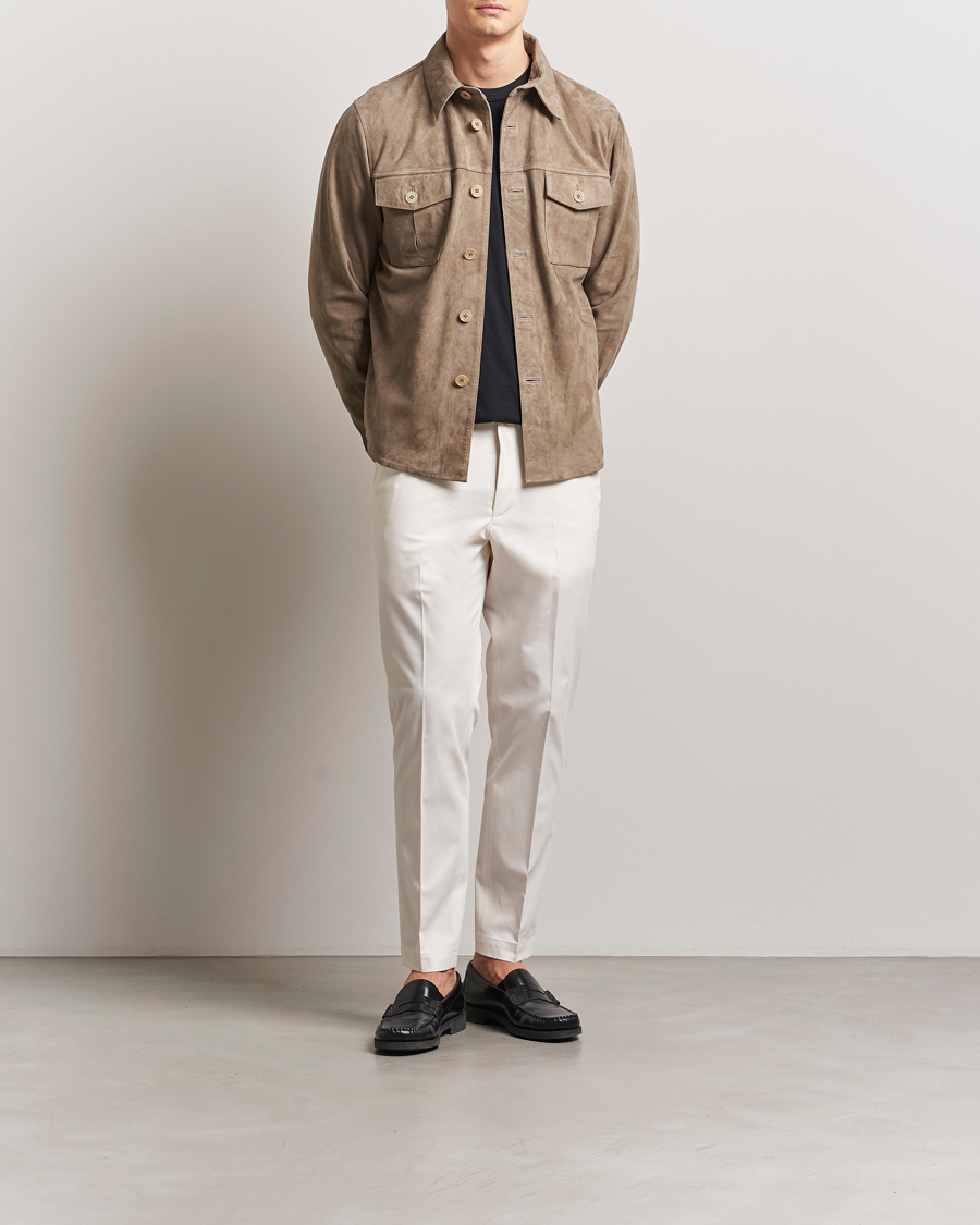 Homme | Pantalons | BOSS CAMEL | Kaiton Cotton Pleated Trousers Open White