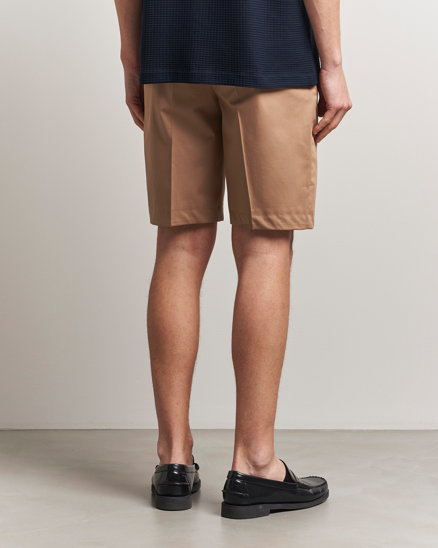 Homme | Shorts | BOSS CAMEL | Peet Cotton Pleated Shorts Open Beige