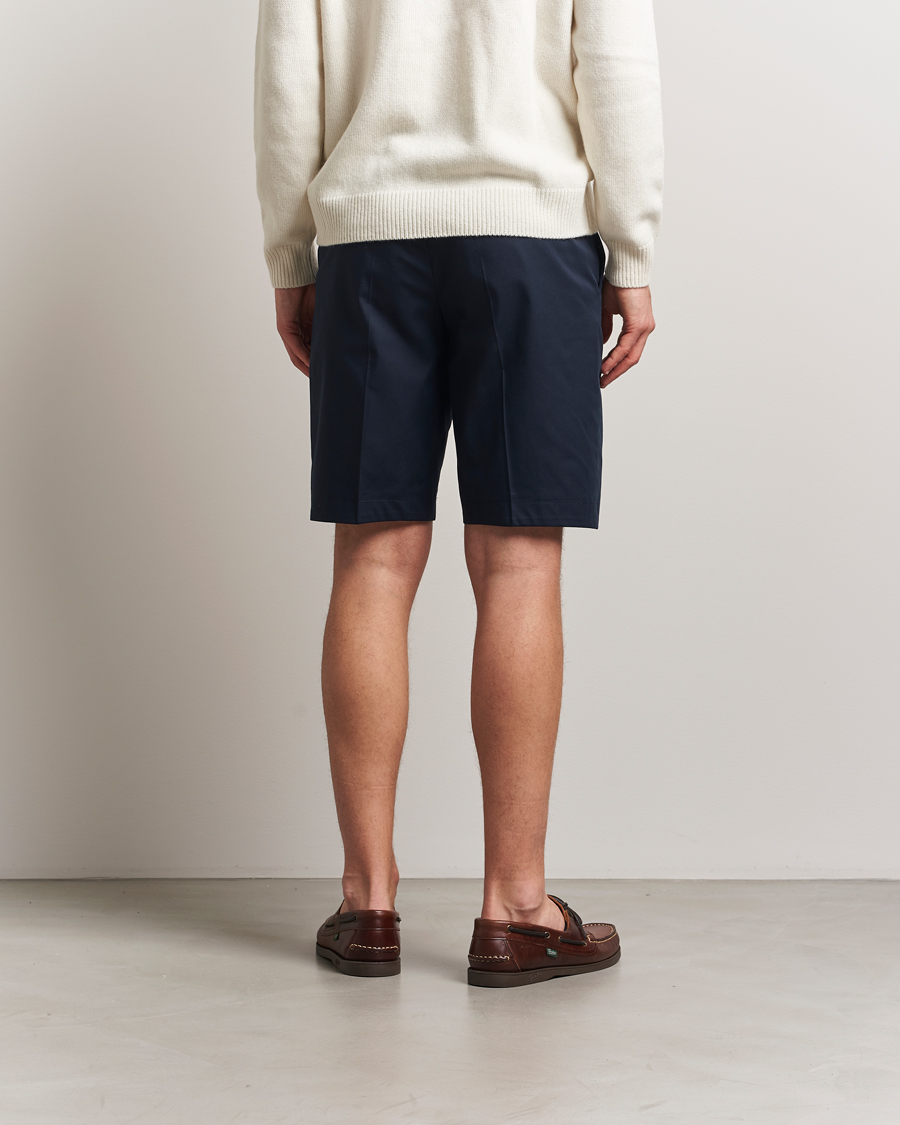 Homme | Shorts | BOSS CAMEL | Peet Cotton Pleated Shorts Dark Blue