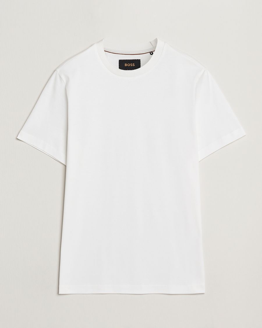 Homme | T-shirts | BOSS CAMEL | Tesar Cotton Knitted T-Shirt White