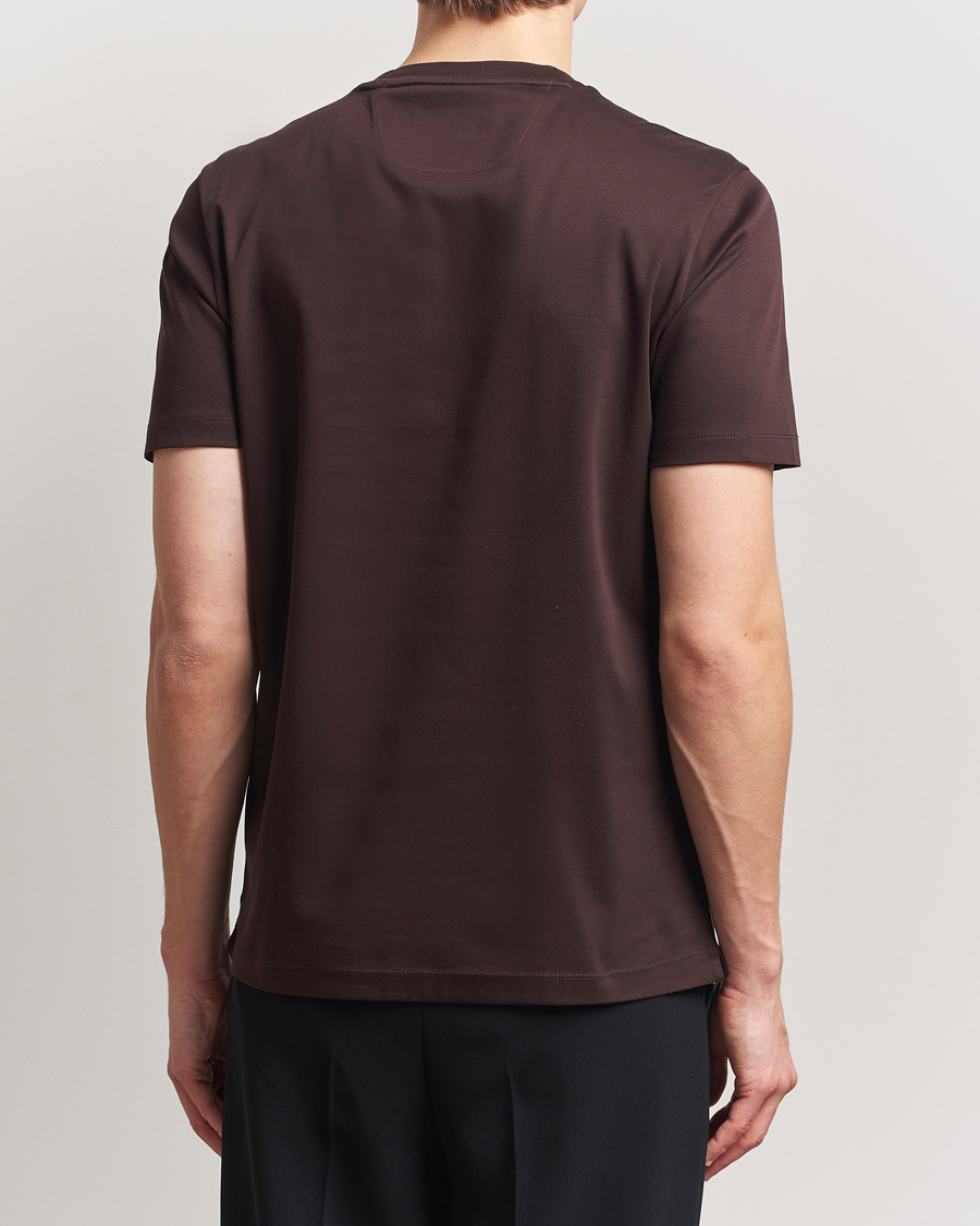 Homme | T-shirts | BOSS CAMEL | Tesar Cotton Knitted T-Shirt Dark Brown