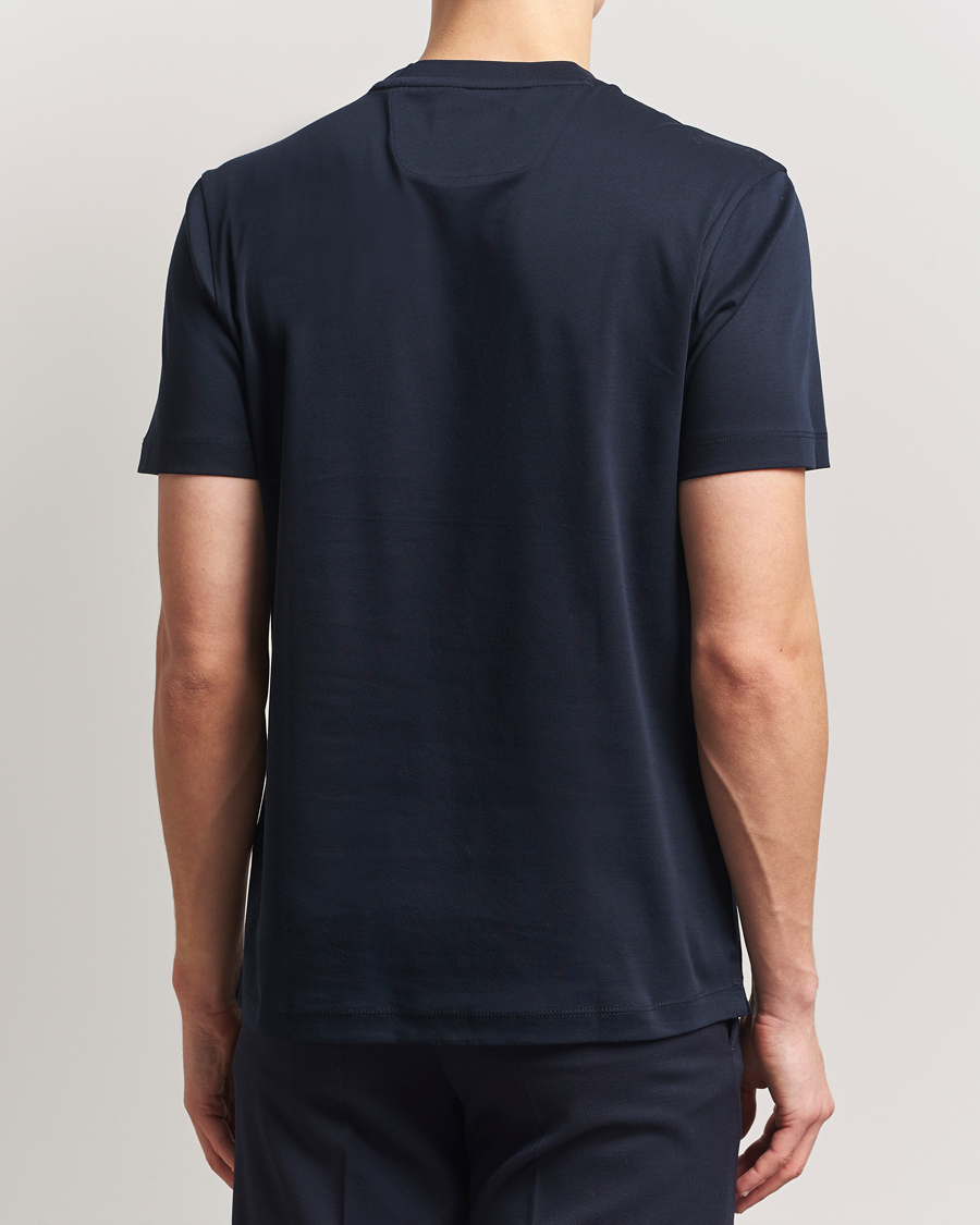 Homme | T-shirts | BOSS CAMEL | Tesar Cotton Knitted T-Shirt Dark Blue
