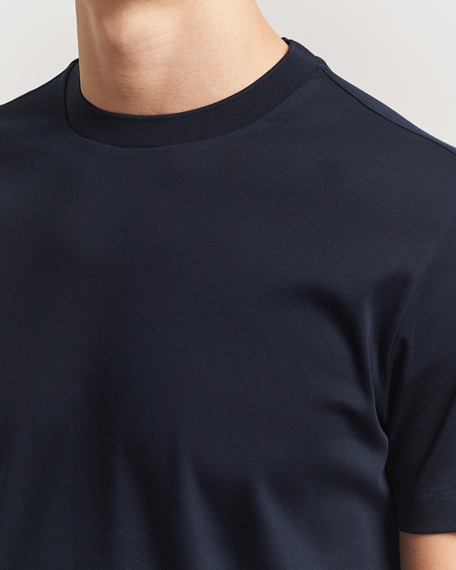 Homme | T-shirts | BOSS CAMEL | Tesar Cotton Knitted T-Shirt Dark Blue