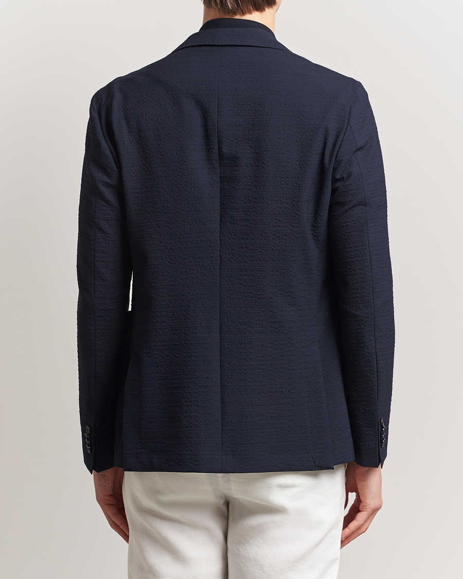 Homme | Blazers | BOSS BLACK | Hanry Seersucker Patch Pocket Blazer Dark Blue
