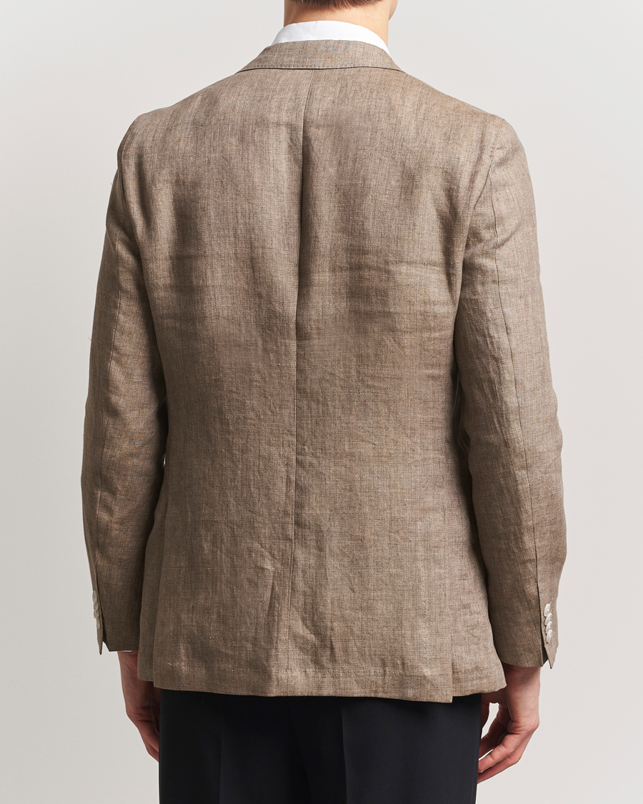 Homme | Blazers | BOSS BLACK | Huge Linen Peak Lapel Blazer Dark Brown