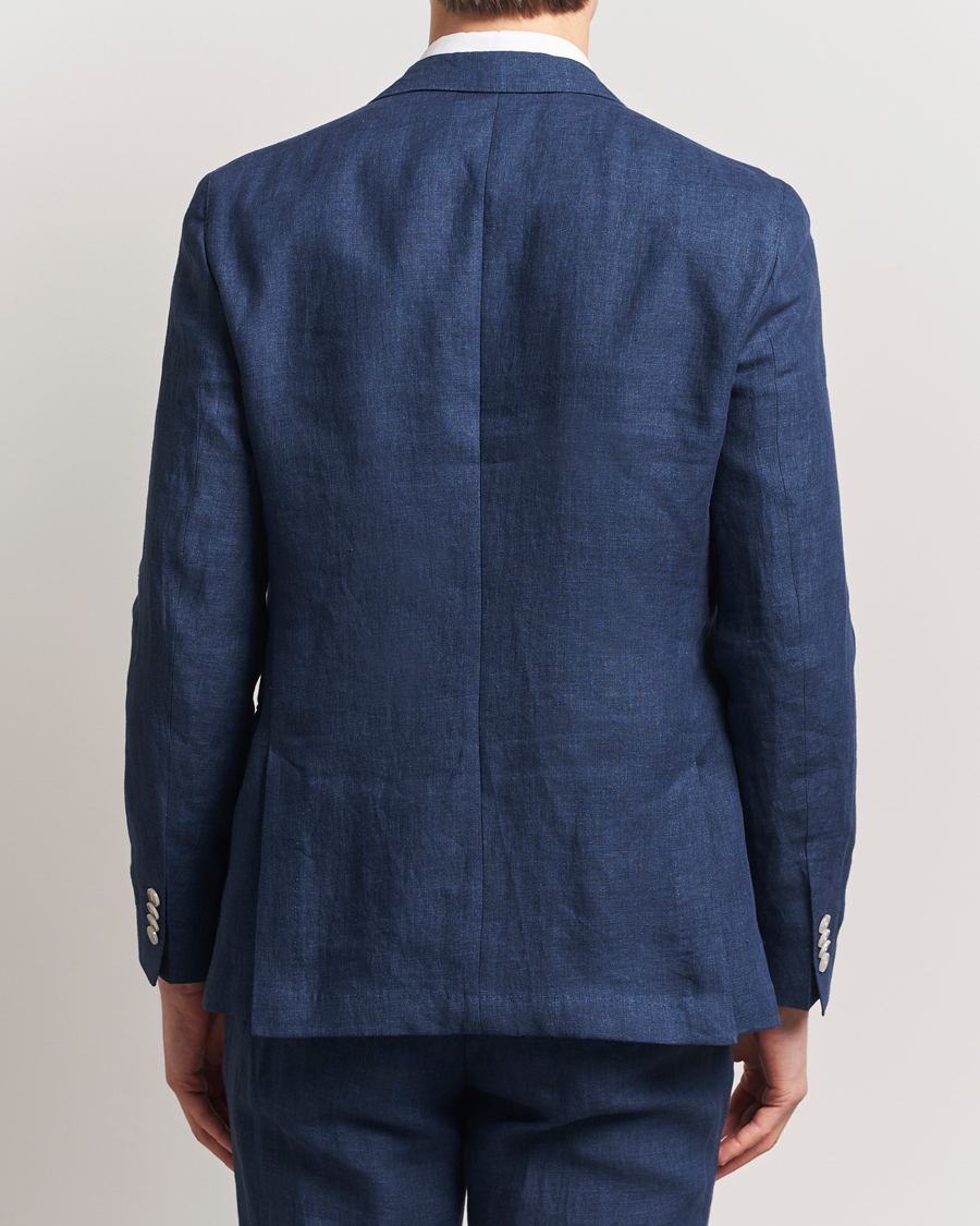 Homme | Blazers | BOSS BLACK | Huge Linen Peak Lapel Blazer Dark Blue