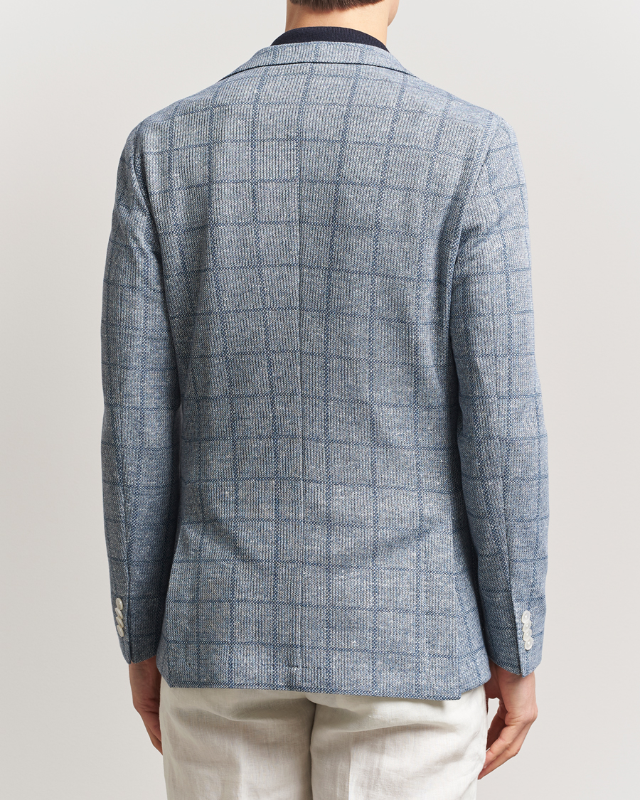 Homme | Blazers | BOSS BLACK | Hanry Checked Jersey Patch Pocket Blazer Light Blue