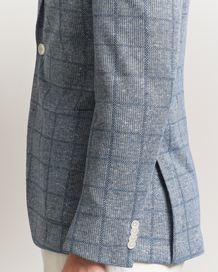 Homme | Blazers | BOSS BLACK | Hanry Checked Jersey Patch Pocket Blazer Light Blue