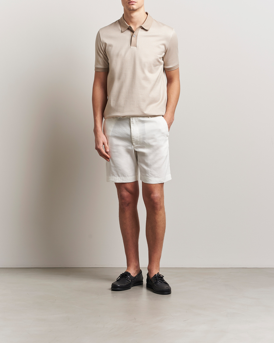 Homme | Shorts | BOSS BLACK | Kane Linen/Cotton Drawstring Shorts White