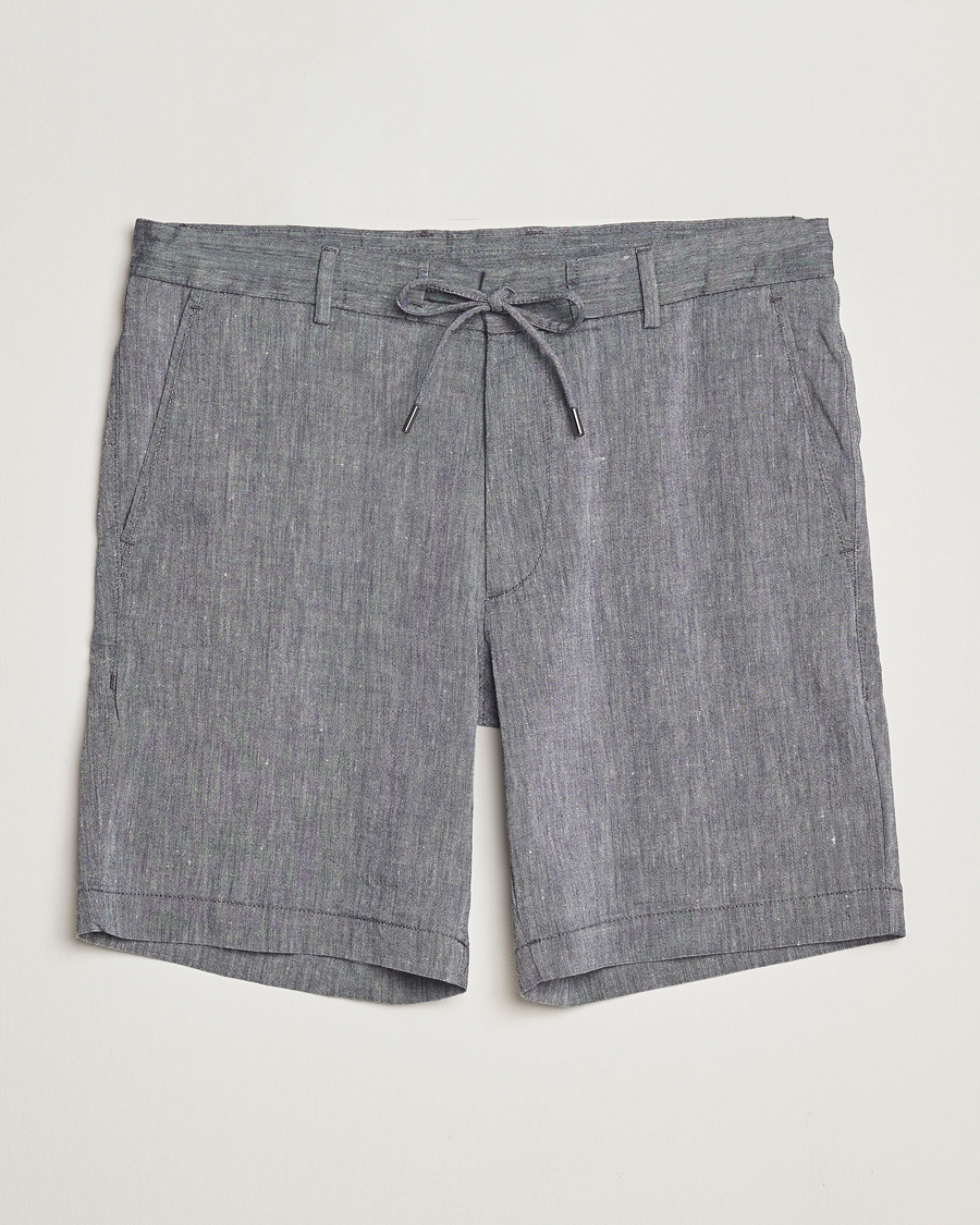Homme | Shorts | BOSS BLACK | Kane Linen/Cotton Drawstring Shorts Dark Blue