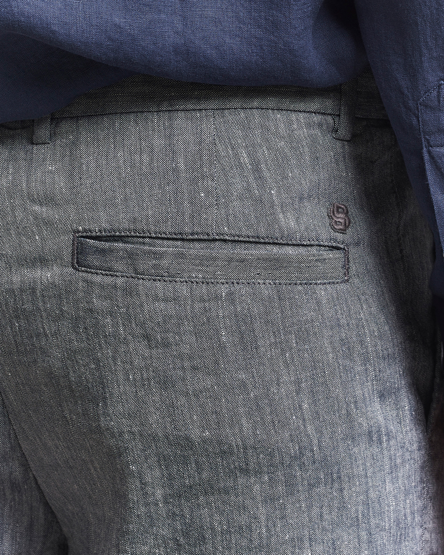 Homme | Shorts | BOSS BLACK | Kane Linen/Cotton Drawstring Shorts Dark Blue