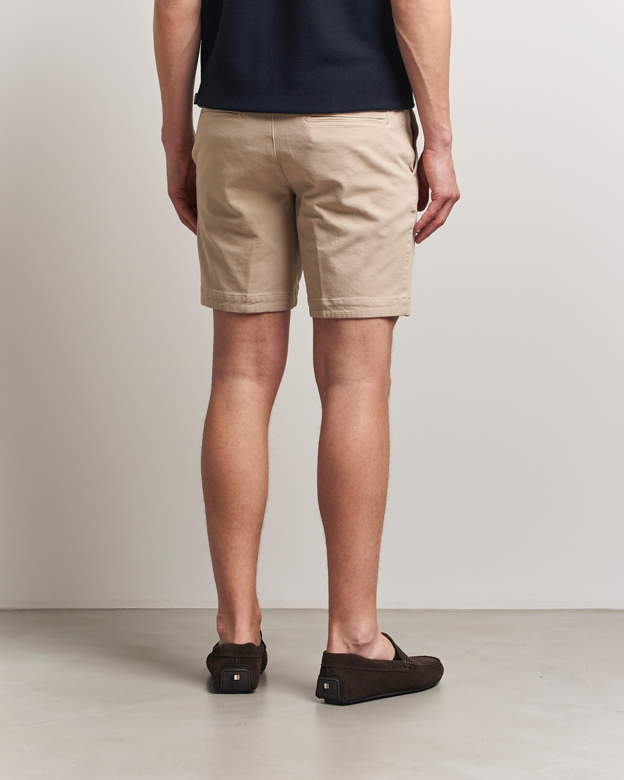 Homme | Shorts | BOSS BLACK | Slice Structured Cotton Shorts Light Beige