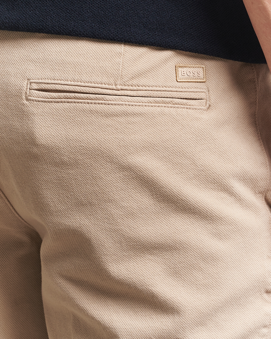 Homme | Shorts | BOSS BLACK | Slice Structured Cotton Shorts Light Beige