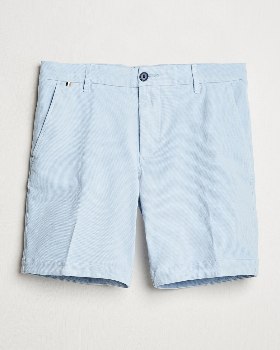 Homme | Shorts | BOSS BLACK | Slice Structured Cotton Shorts Light Blue