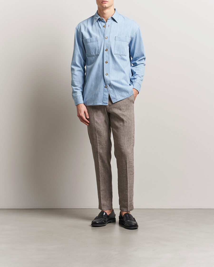 Homme | Pantalons | BOSS BLACK | Kane Linen Blend Drawstring Trousers Dark Brown