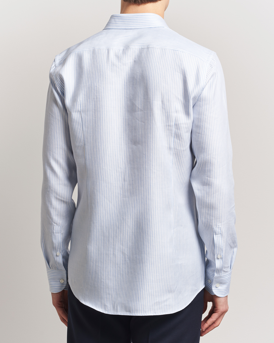 Homme | Chemises | BOSS BLACK | Hank Linen/Lyocell Striped Shirt Blue/White