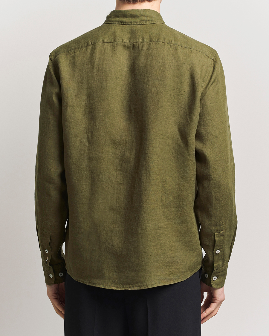 Homme | Chemises | BOSS BLACK | Liam Linen Shirt Dark Green