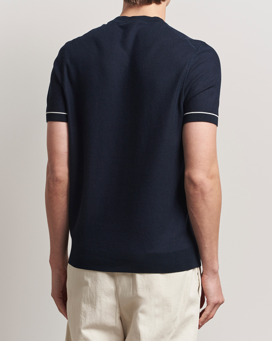 Homme | T-shirts | BOSS BLACK | Jianfranco Cotton/Viscose Knitted T-Shirt Dark Blue
